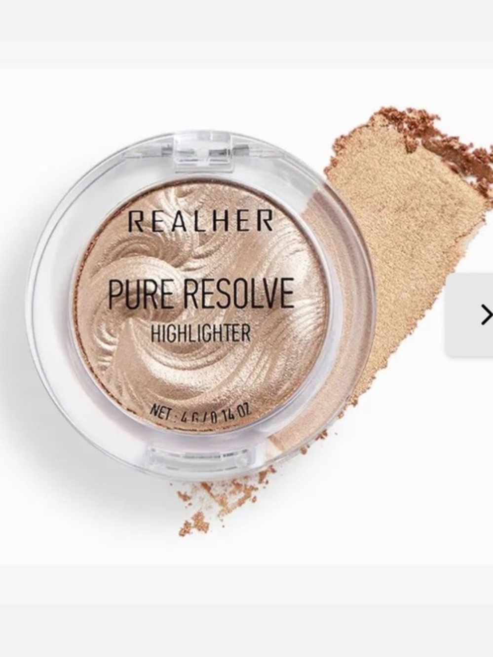 REALHER Pure Resolve Highlighter In Champagne Glow NIB
